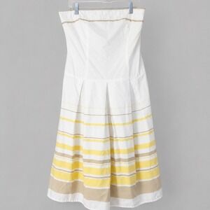 APNY‎ Dress Size 10 Y2K Strapless Cotton Sundress Midi Lined Preppy Resort Beach